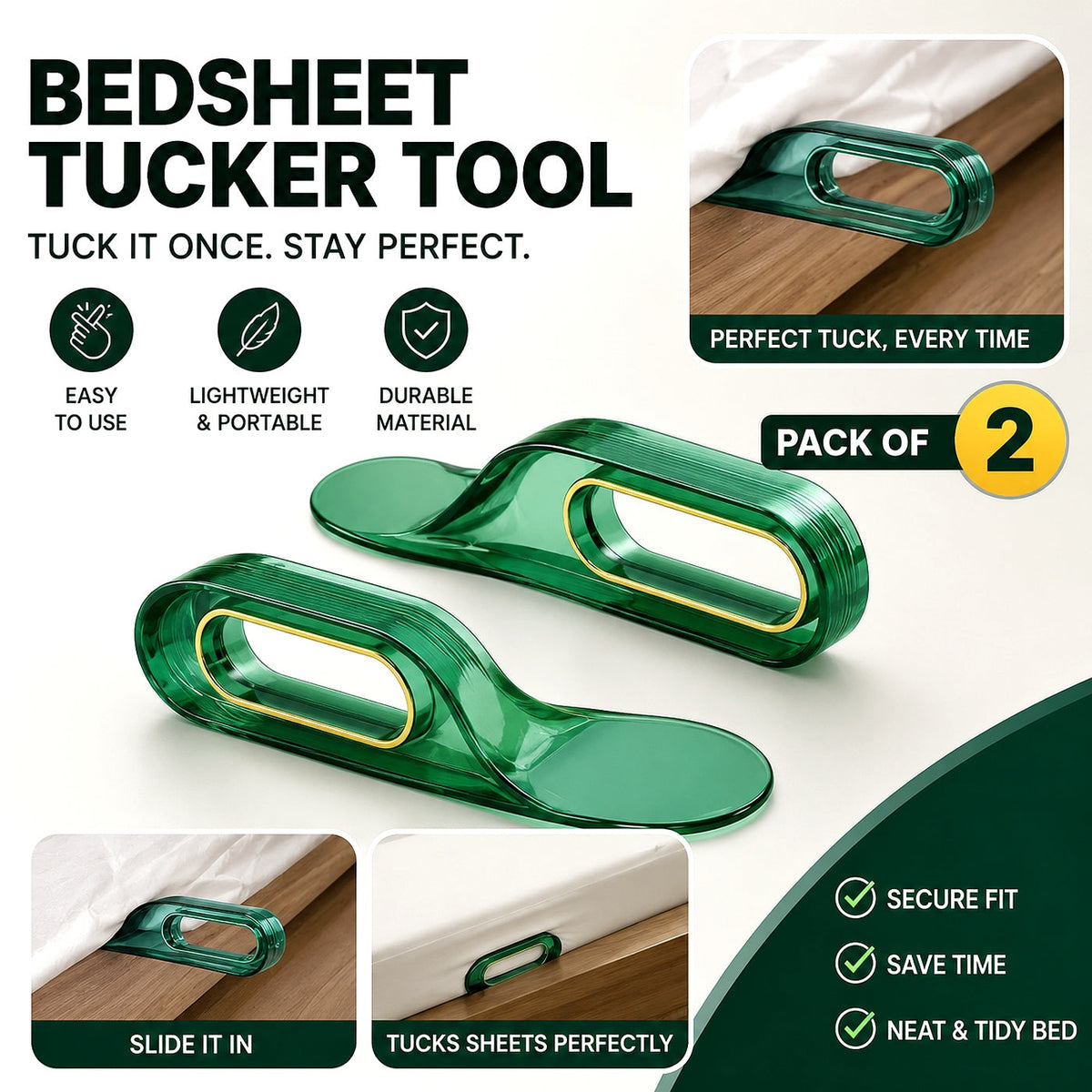 BedEase Pro | 2-in-1 Mattress Lifter & Bedsheet Tucking Tool