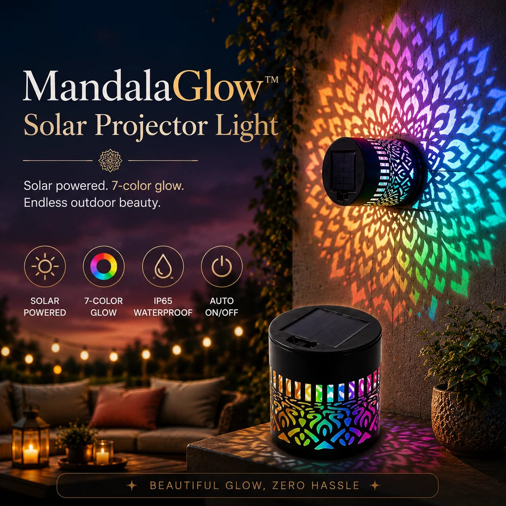 MandalaGlow - Solar Mandala Projector Light