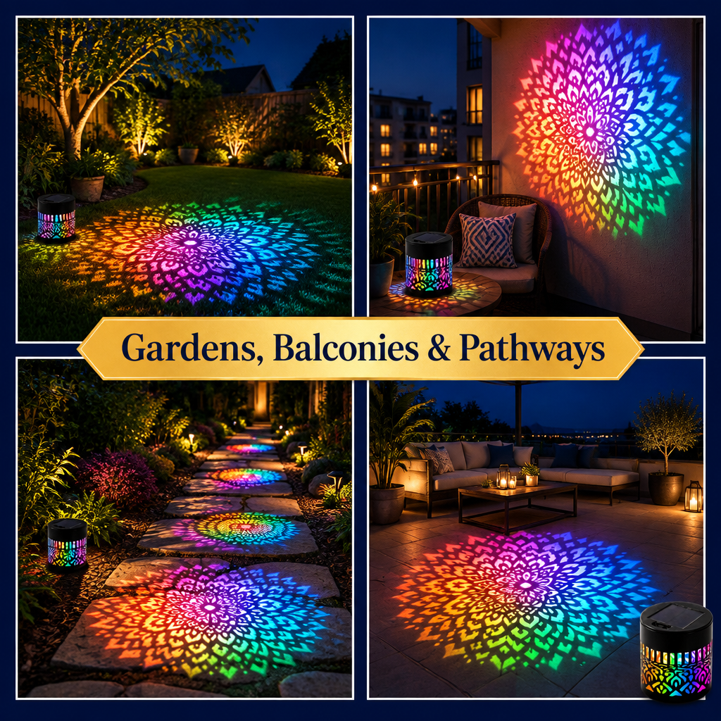 MandalaGlow - Solar Mandala Projector Light