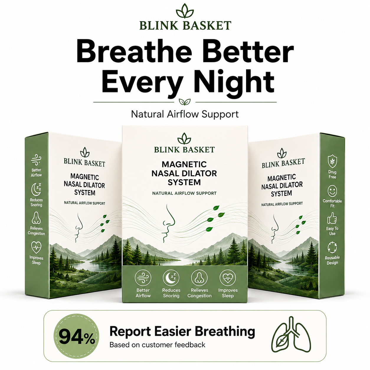 SleepEase Magnetic Nasal Strips